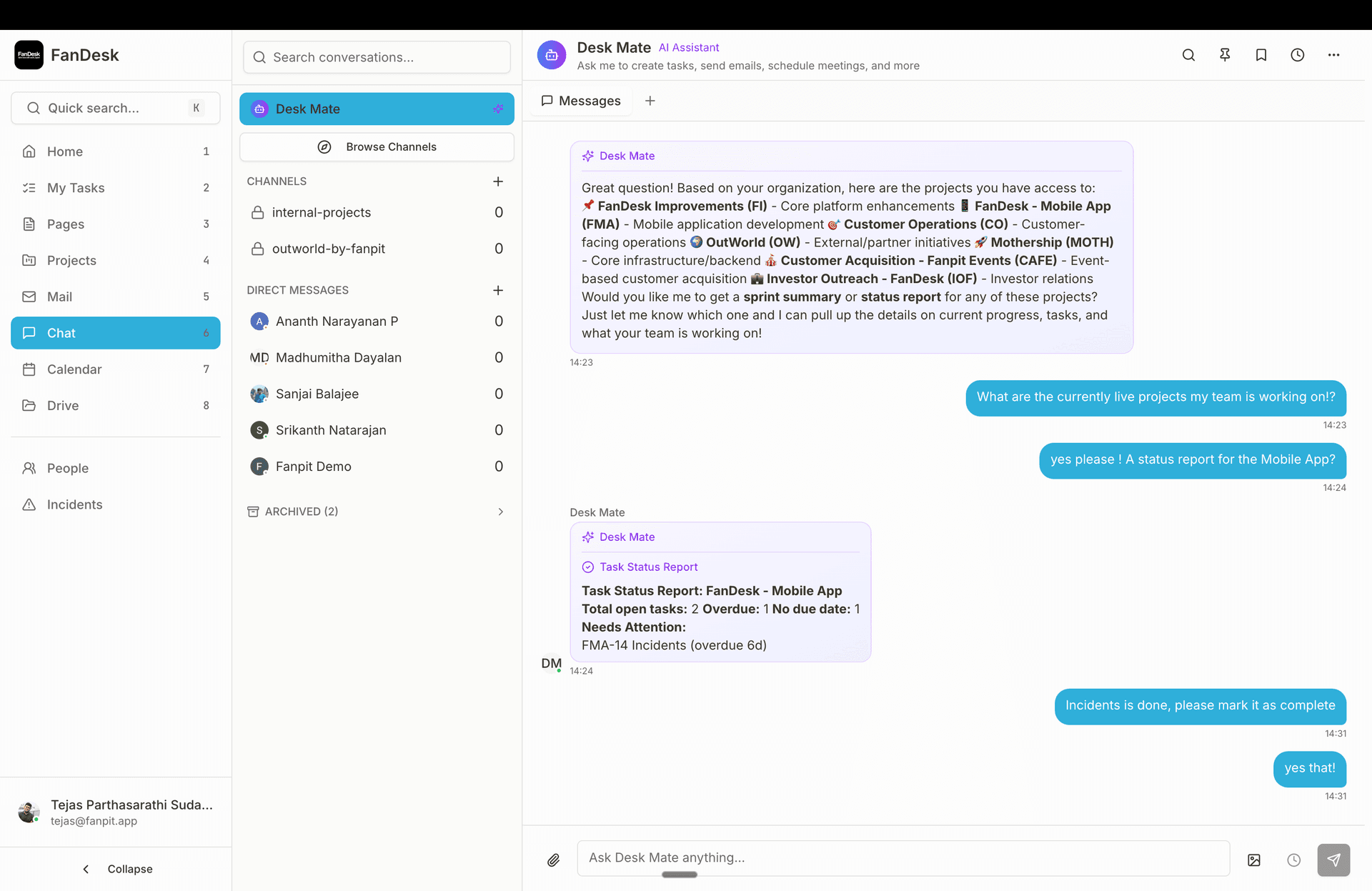 DeskMate AI Assistant