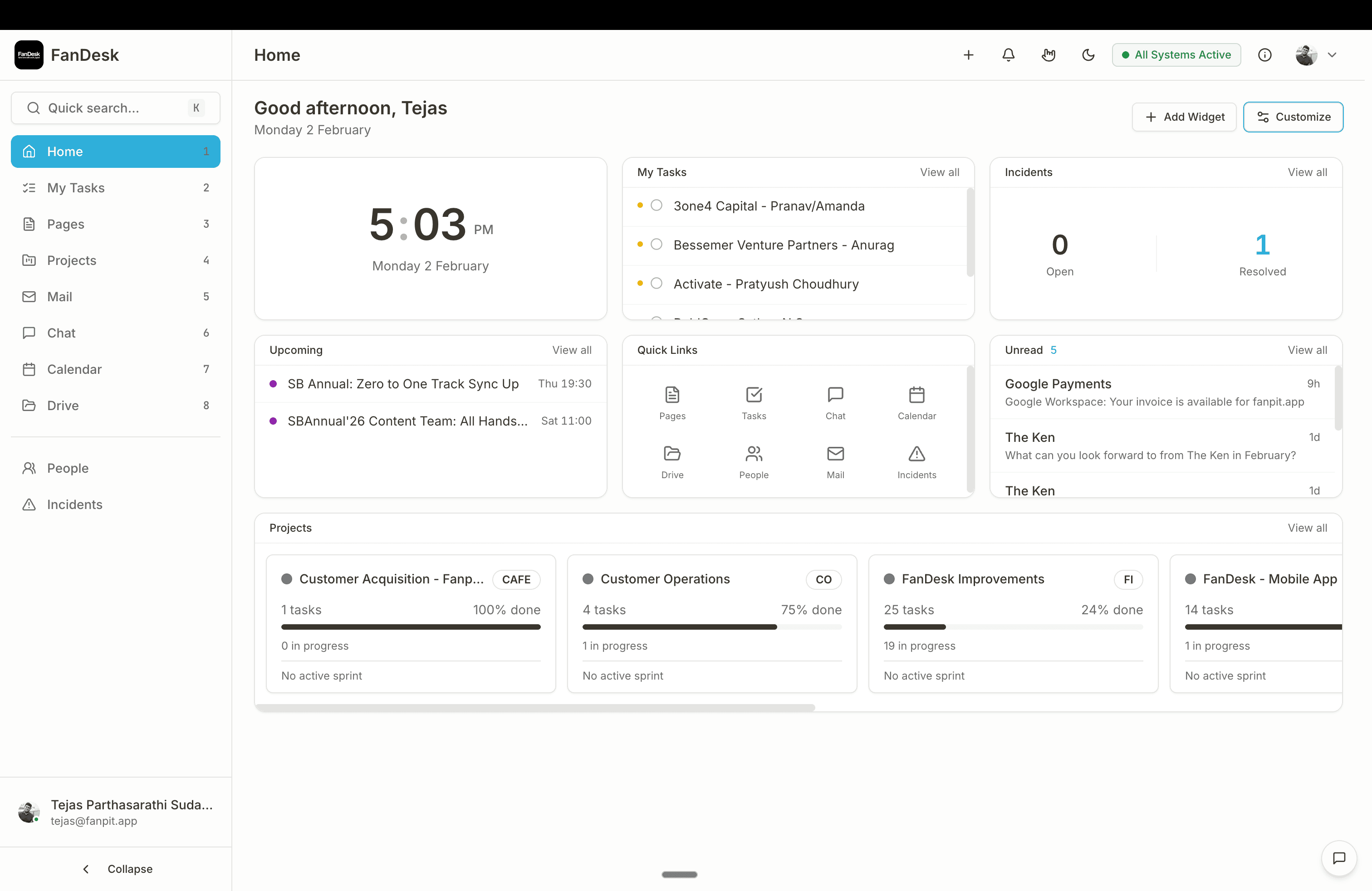FanDesk Dashboard - The operating system for collective brain capital